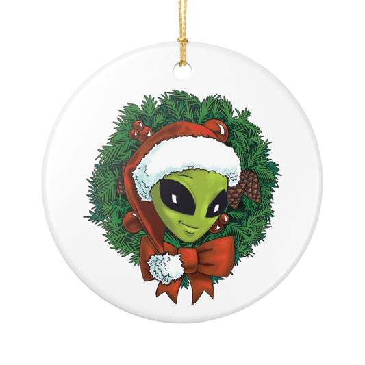 Christmas Wreath Ceramic Ornament