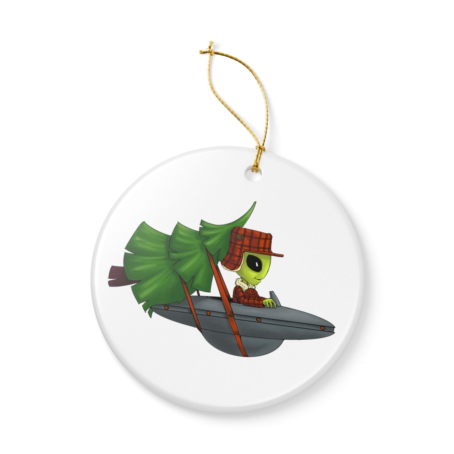 The Tree Hauler Ceramic Ornament