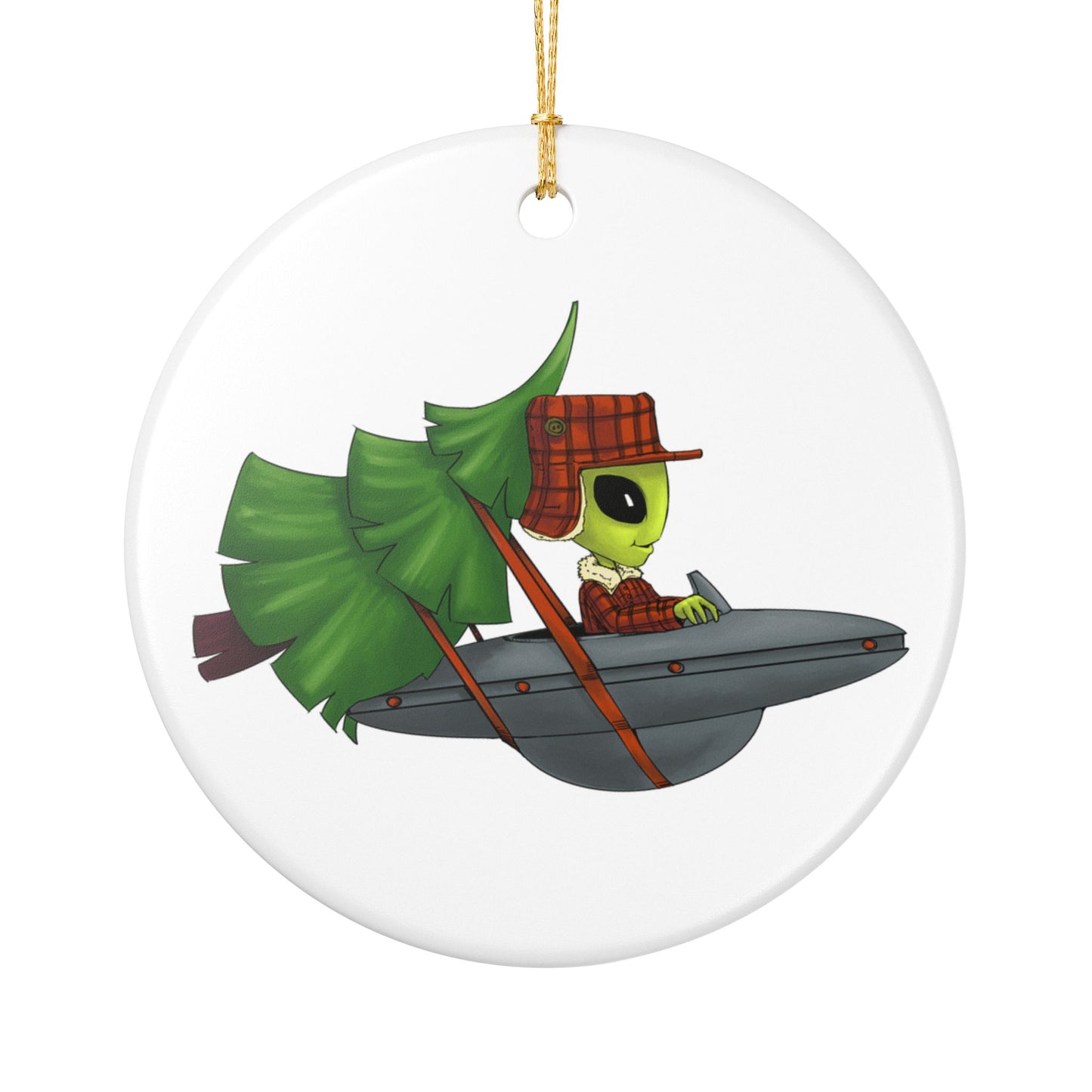 The Tree Hauler Ceramic Ornament