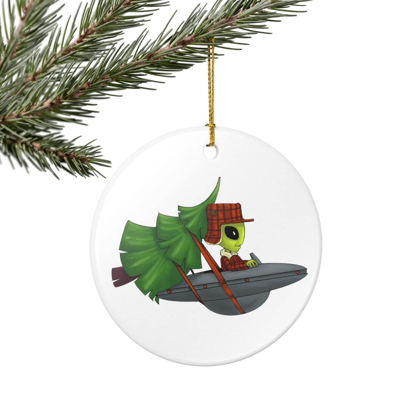 The Tree Hauler Ceramic Ornament