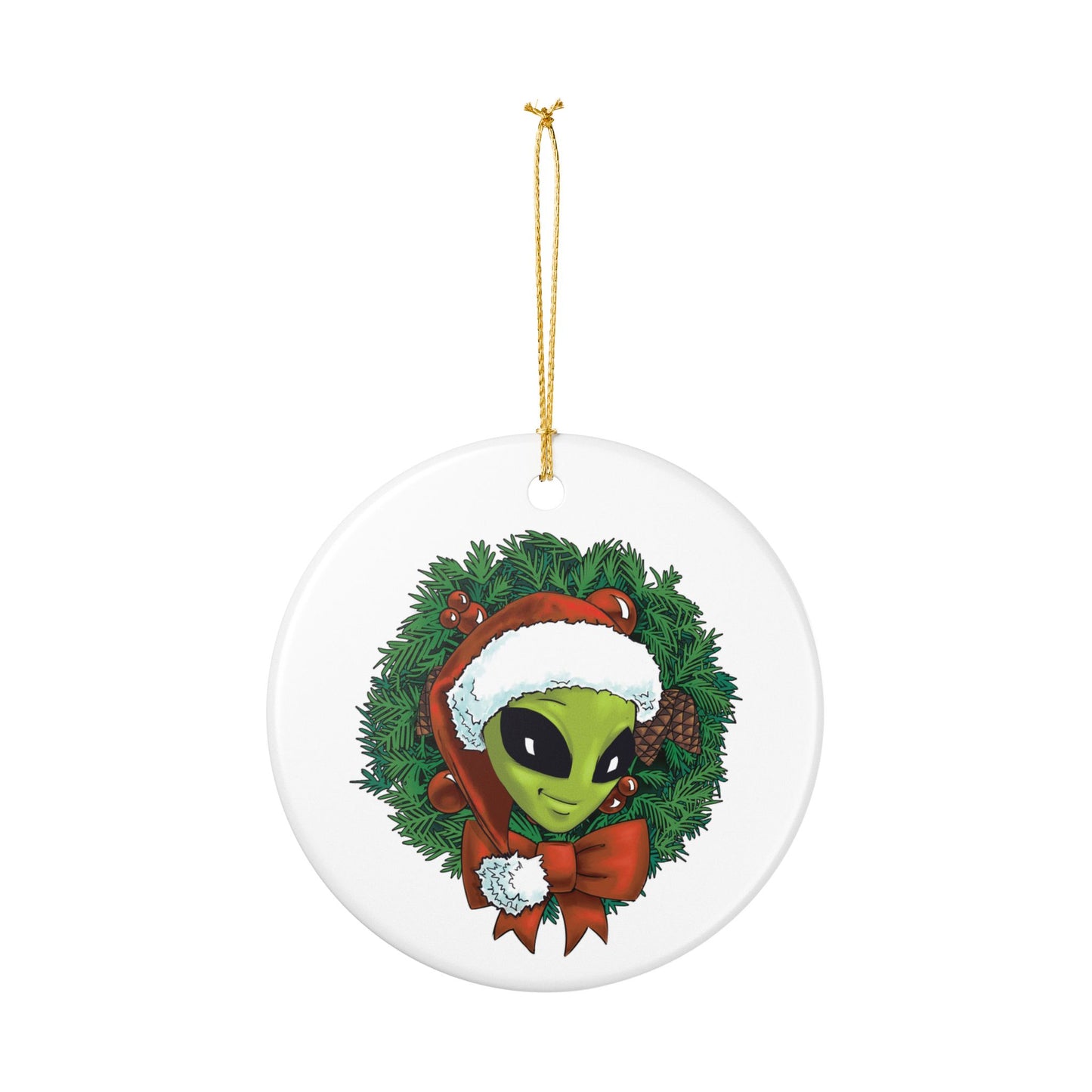 Christmas Wreath Ceramic Ornament